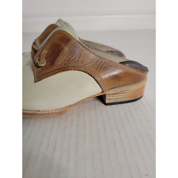 Freebird By Steven Malena Mules Two Tone Leather Croc Slip On Shoes Retro Sz 8 - Picture 5 of 8